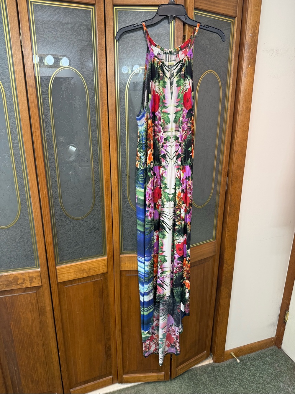 LONDON TIMES LADIES Tropical Floral HI LOW Maxi Dress - Multicolor, BRAND NEW